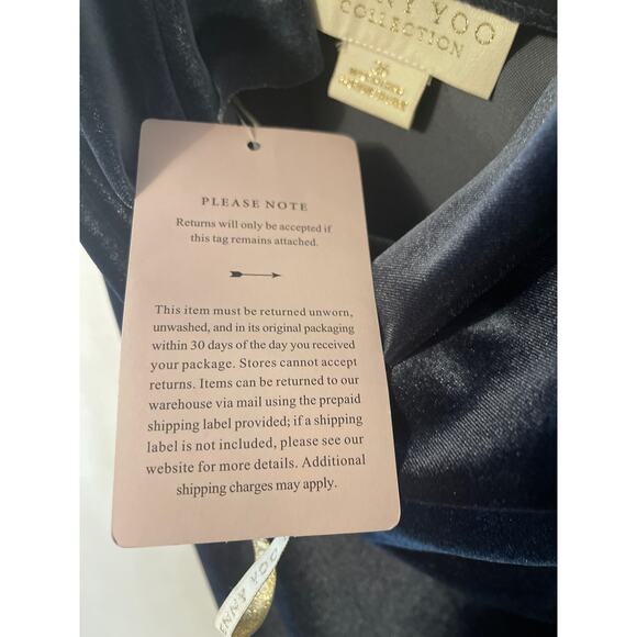 Jenny Yoo Collection NWT Plus Size Formal Crush Velvet Blue Size 26 Dress - Picture 6 of 9